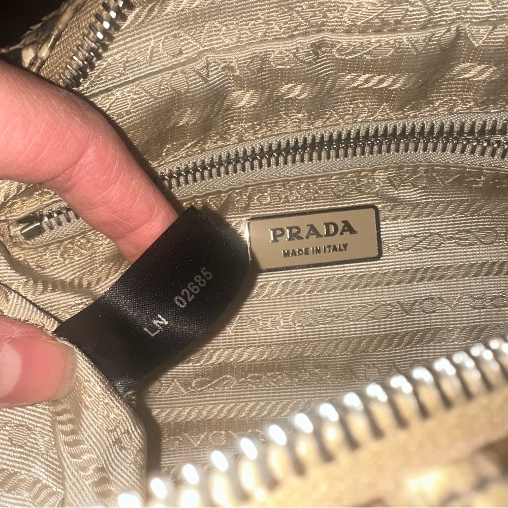 Prada Python Trimmed Tan Purse - image 6